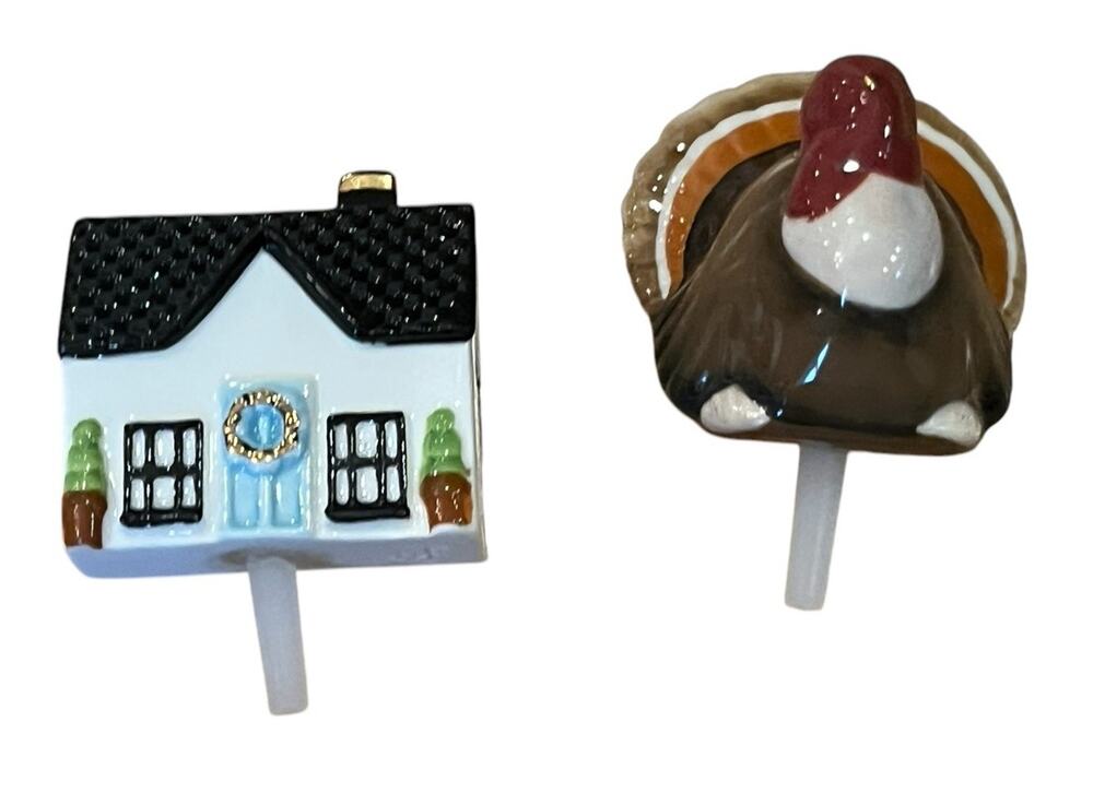 2 Nora Fleming Minis A47 GOBBLE GOBBLE Thanksgiving Turkey A289 Home Sweet Home